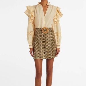 NEW MARIE OLIVER carla skirt in olive shibori